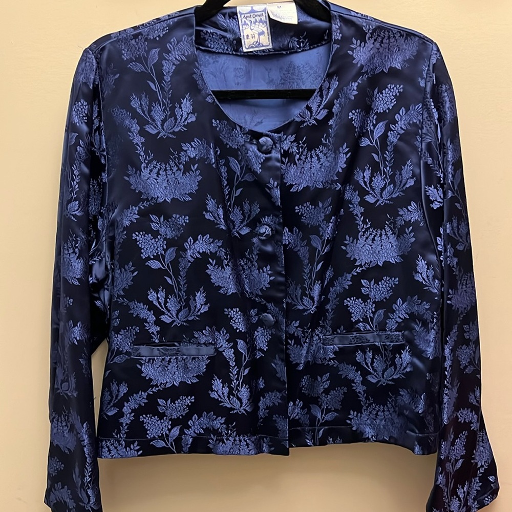 April Cornell Blue Floral Jacket